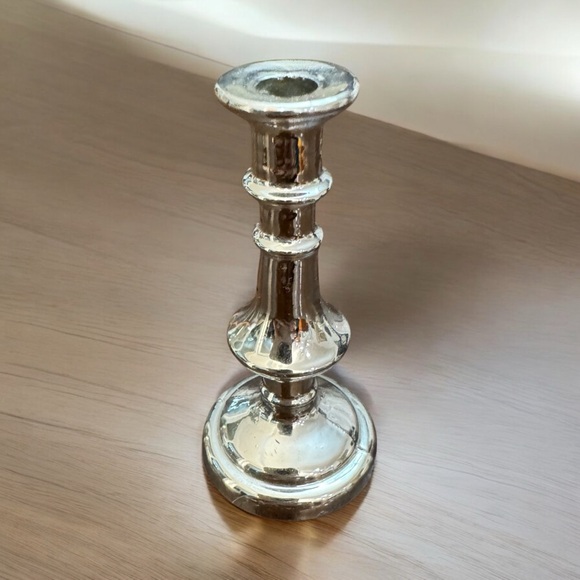 Other - Small Metal Candlestick Holder Metal Silver Tone
